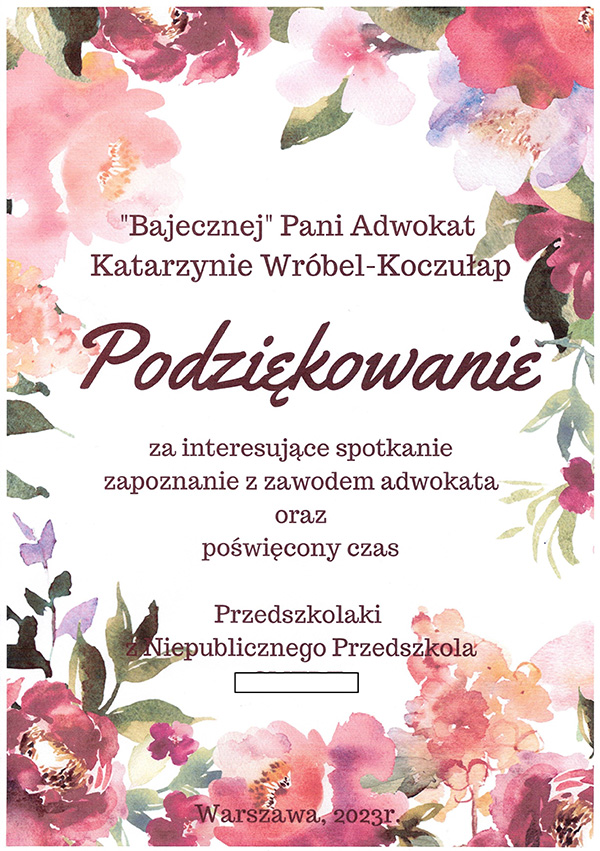 podziekowanie